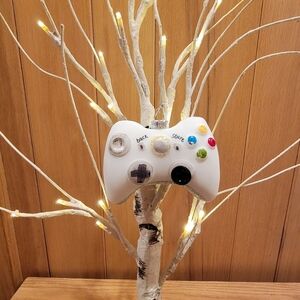 Christmas by Krebs White and Black Video Glass Game Controller Ornament